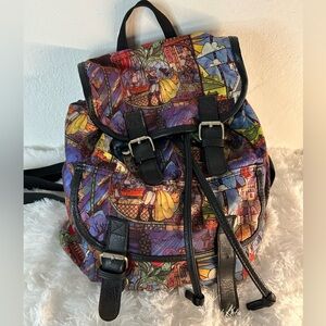 Stained Glass Storybook Print Drawstring Backpack